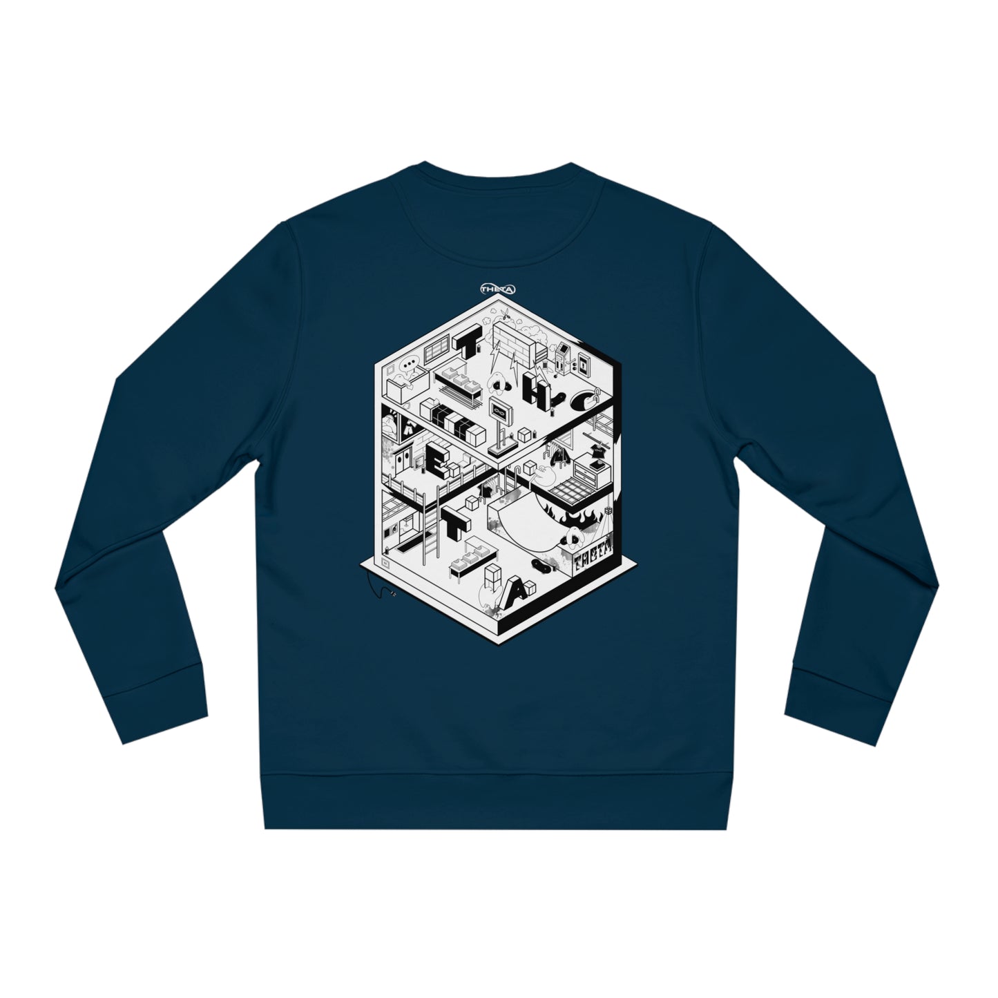 Theta Factory Graphic Sweatshirt-blue2