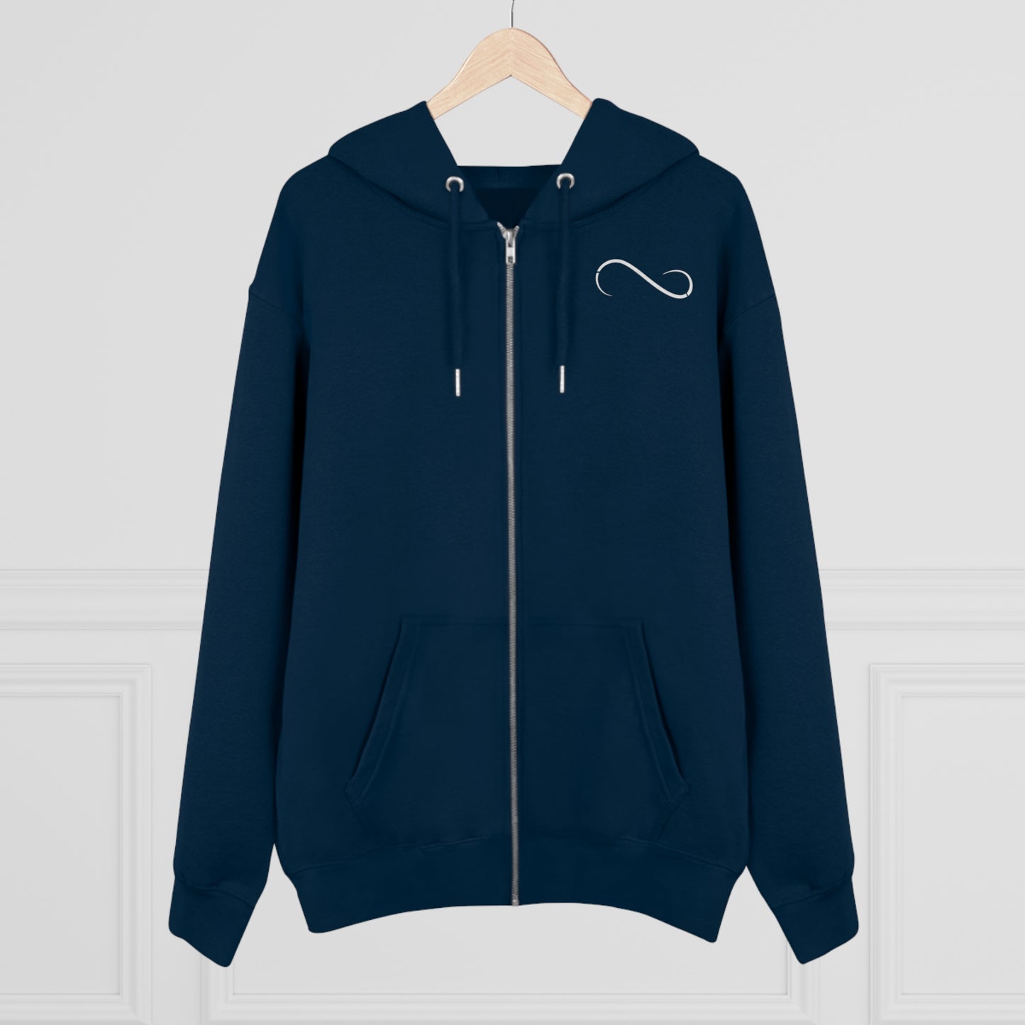 Theta Essential Zip-up Hoodie Sweatshirt-blue