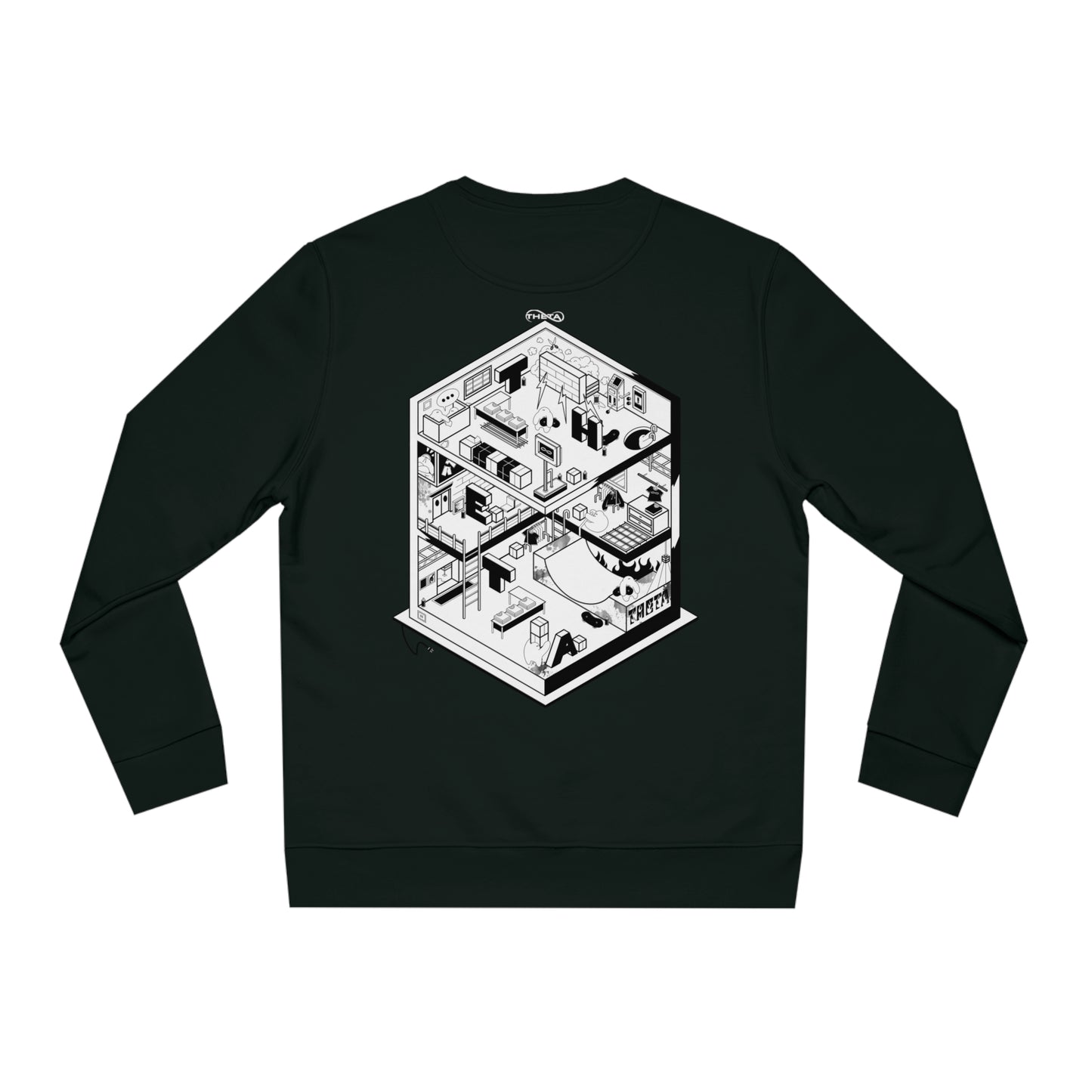 Theta Factory Graphic Sweatshirt-forestgreen