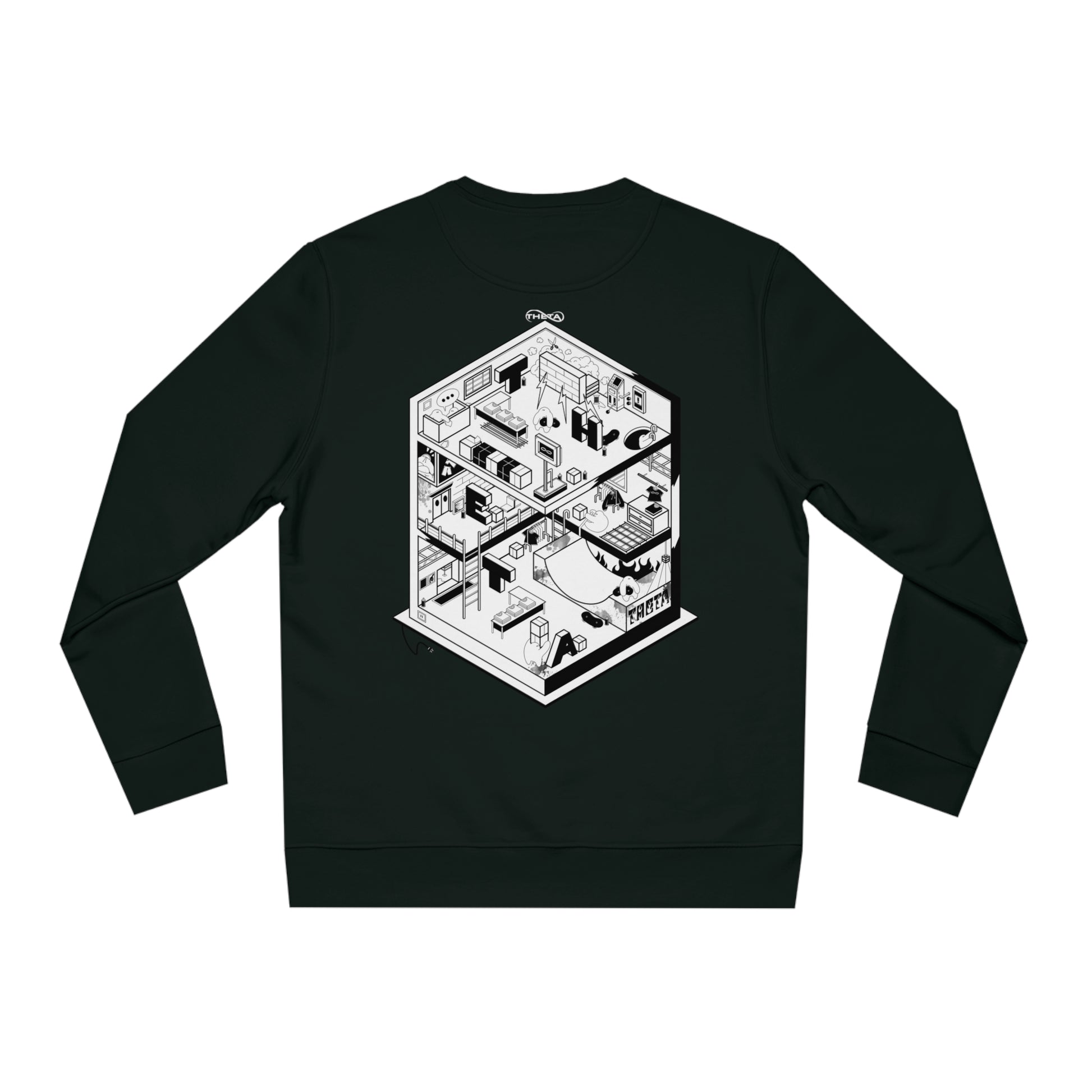 Theta Factory Graphic Sweatshirt-forestgreen