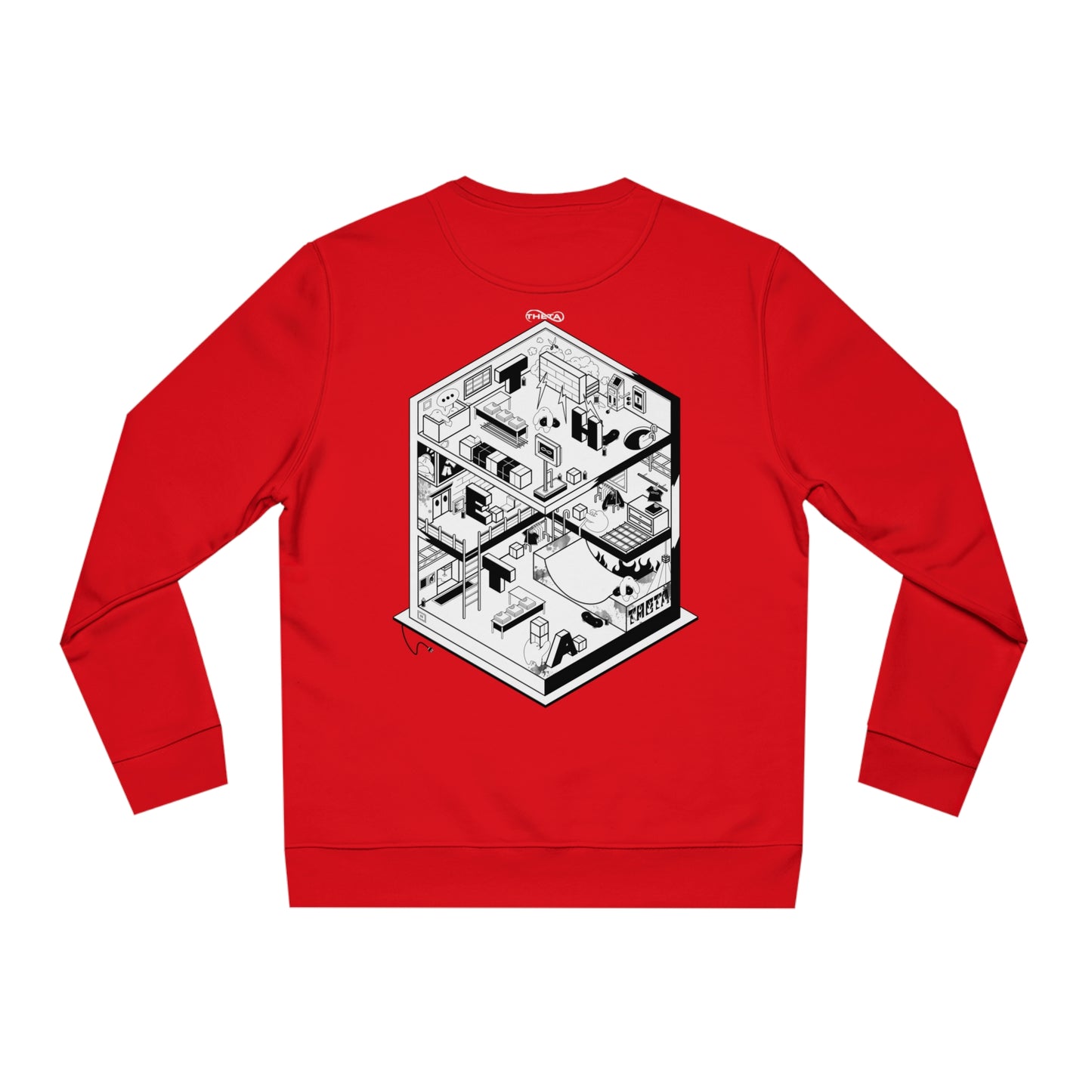 Theta Factory Graphic Sweatshirt-red