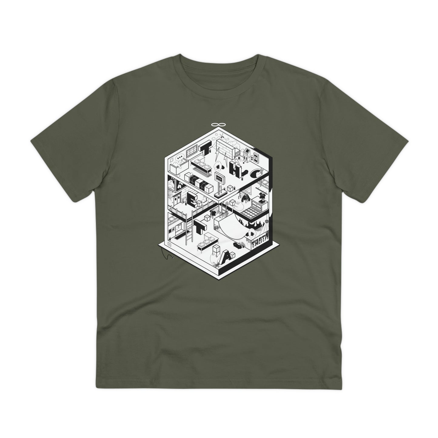 Theta Factory Graphic T-Shirt-khaki