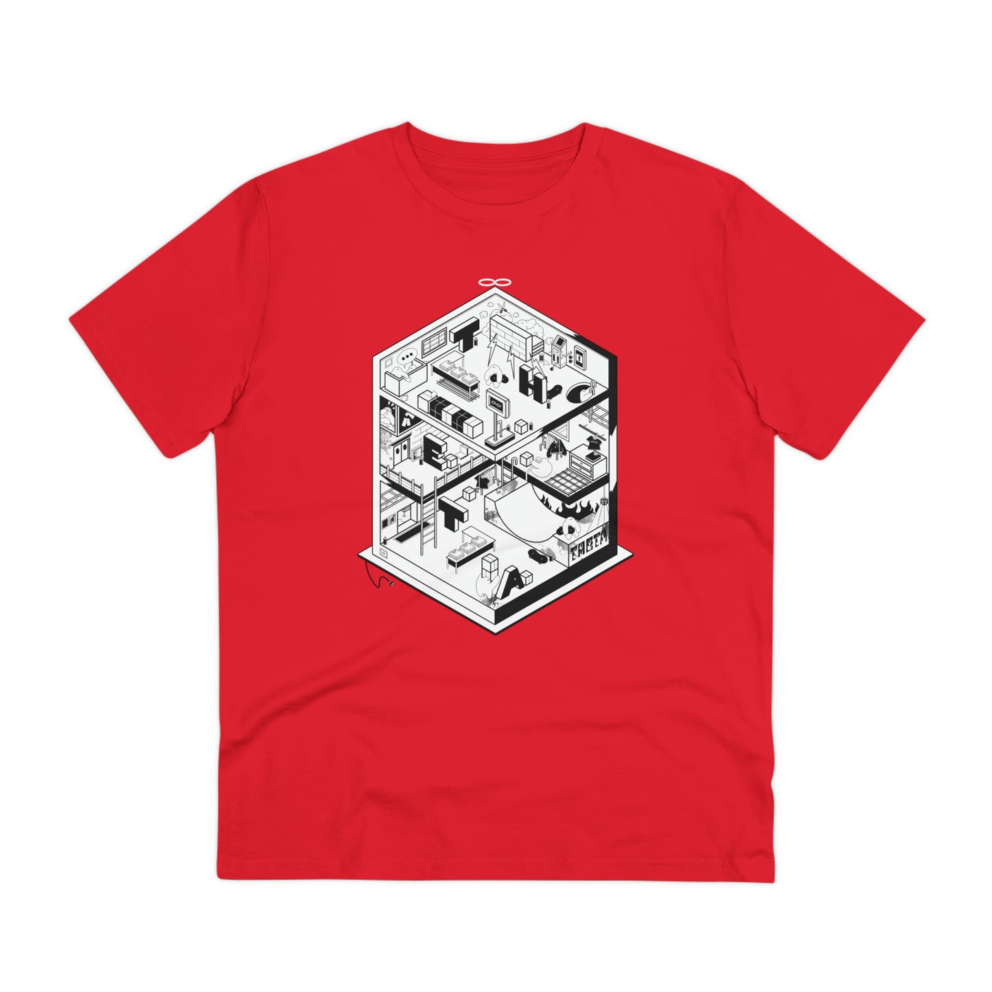 Theta Factory Graphic T-Shirt-red