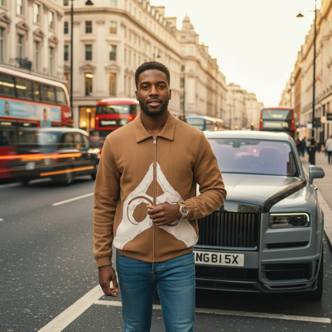 sand colour theta knitted cardigan