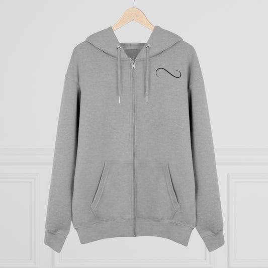 Theta Essential Zip-up Hoodie Sweatshirt-grey