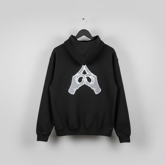 theta reflective chenille embroidered hoodie